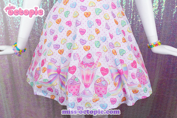 Lovely Candy Heart Skater Skirt
