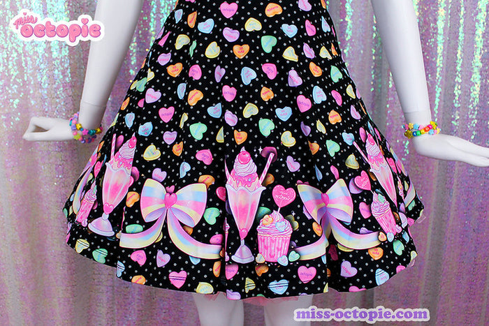 Lovely Candy Heart Skater Skirt