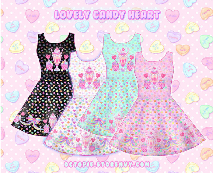 Lovely Candy Heart Sleeveless Skater Dress