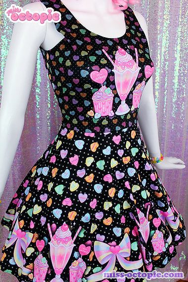 Lovely Candy Heart Sleeveless Skater Dress