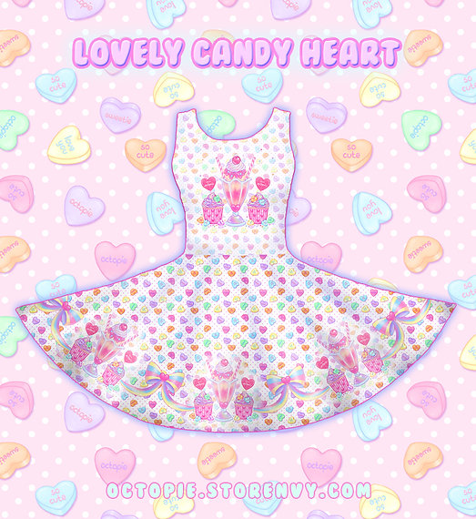 Lovely Candy Heart Sleeveless Skater Dress