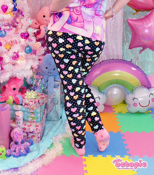 Lovely Candy Heart Velvet Leggings
