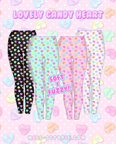 Lovely Candy Heart Velvet Leggings