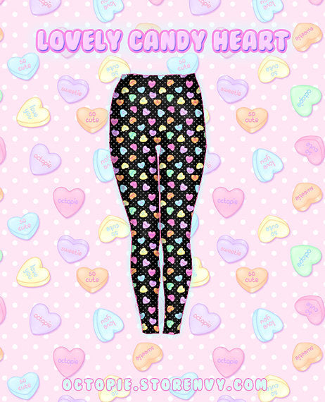 Lovely Candy Heart Velvet Leggings