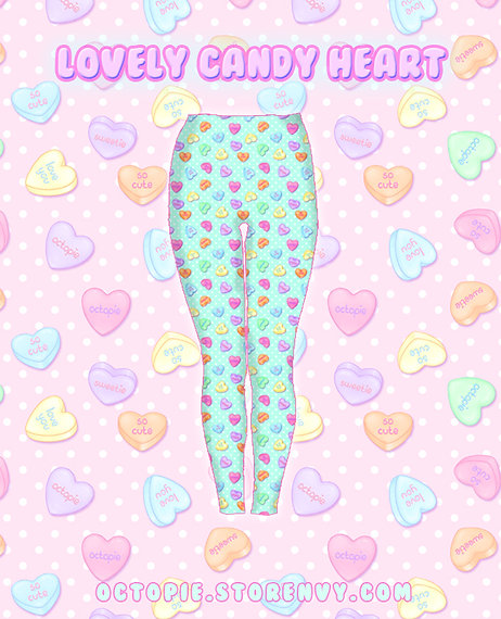 Lovely Candy Heart Velvet Leggings