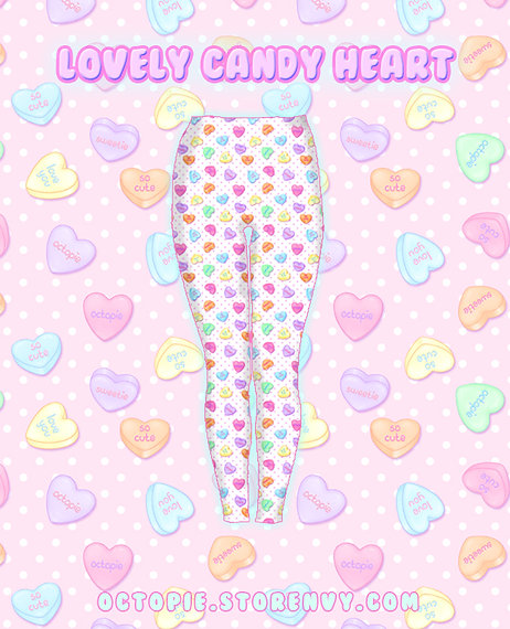 Lovely Candy Heart Velvet Leggings
