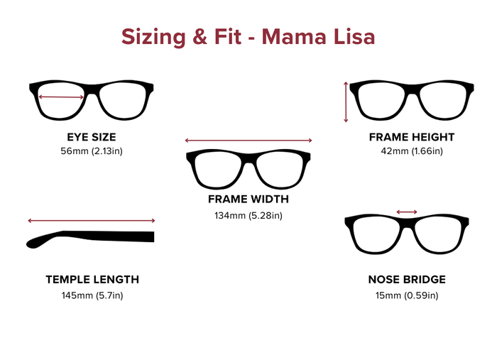 DebSpecs Large-size eyewear fit guide Mama Lisa