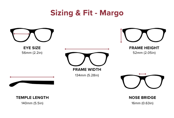 DebSpecs Large-size eyewear fit guide Margo
