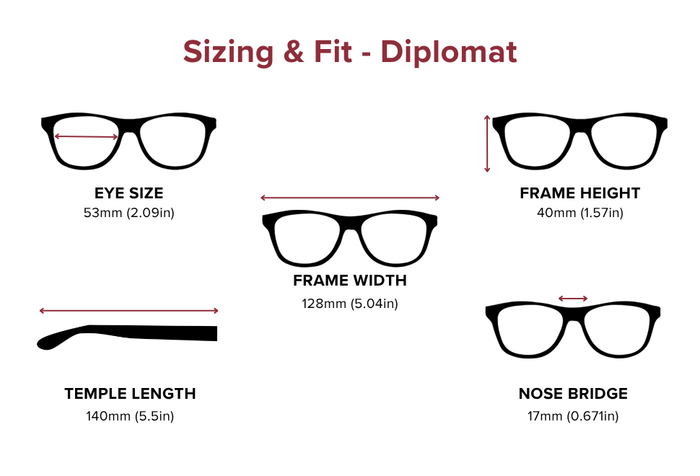DebSpecs Large-size eyewear fit guide Diplomat