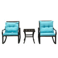 Metal 2 - Person Outdoor Patio Rocking Seating Group with Cushions