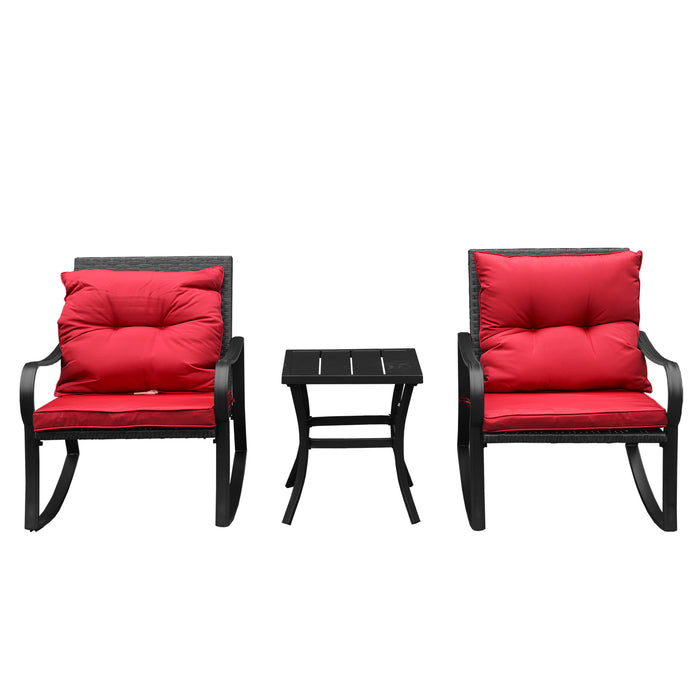 Metal 2 - Person Outdoor Patio Rocking Seating Group with Cushions