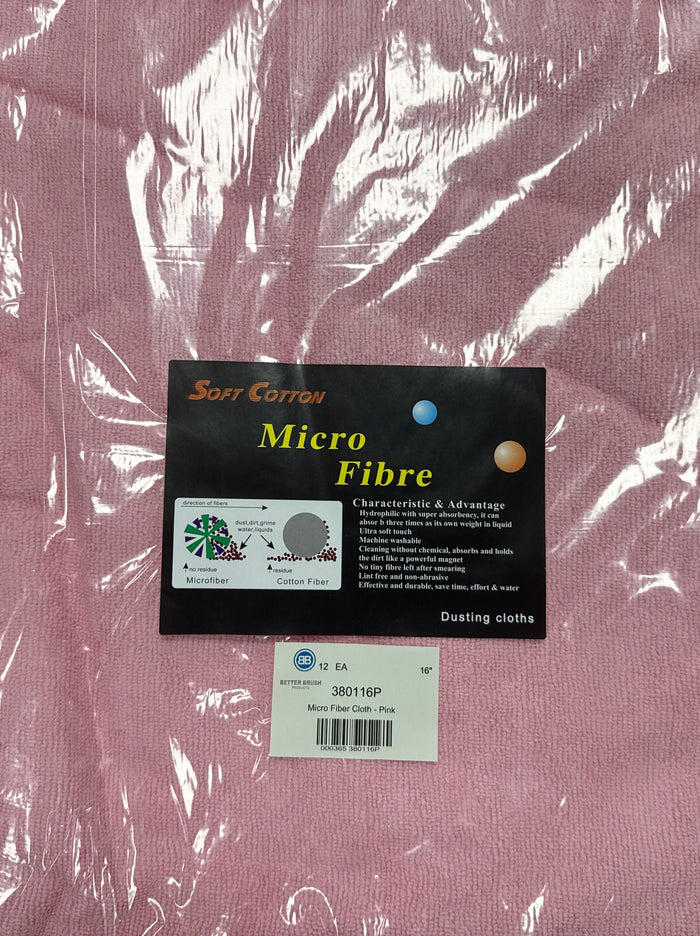 MIcrofiber 16"x  16" Pink (Dozen)