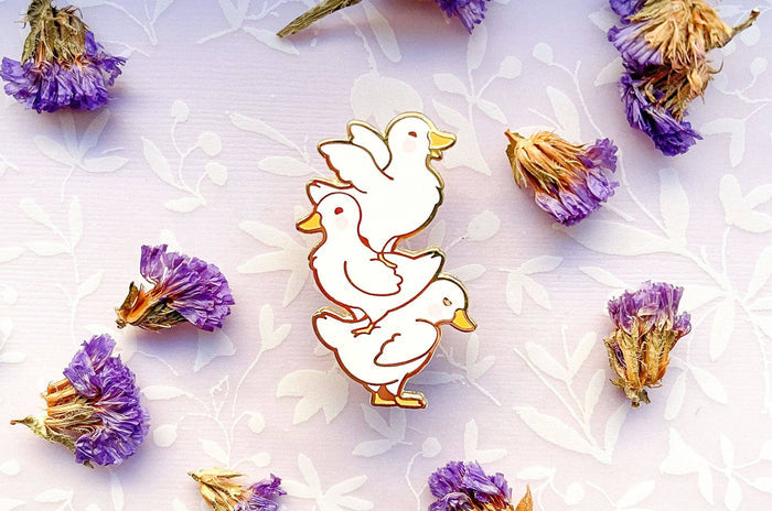 Mini Ducks Quack Stack Enamel Pin
