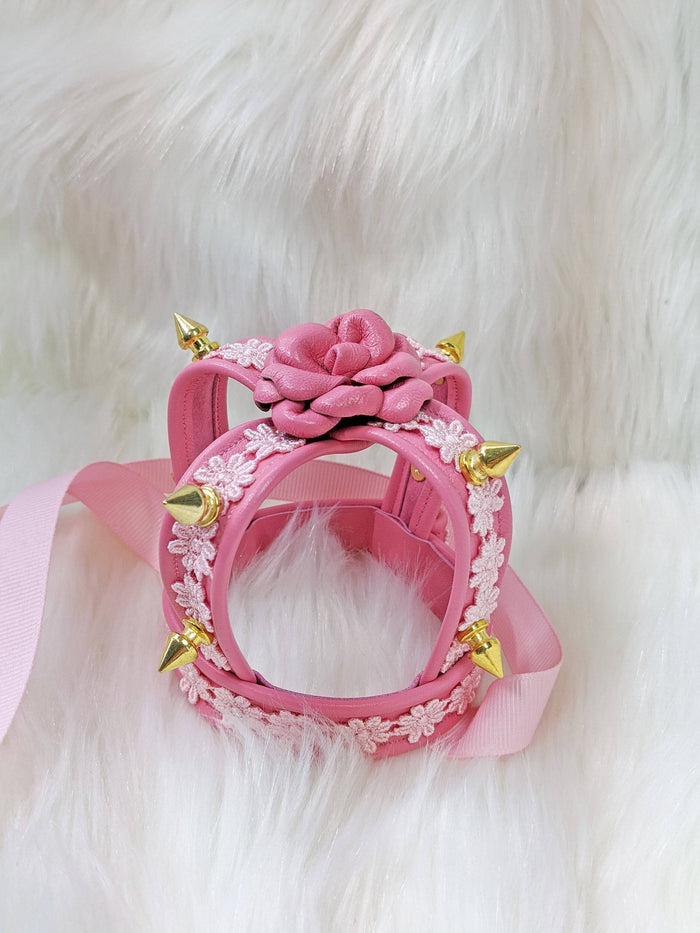 Miniature Pink Spiked Leather Crown - Lolita Collective