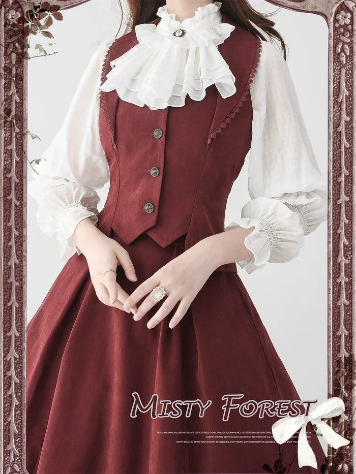 Misty Forest Vest and Skirt Set (4 Colors)