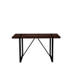 Modern Rustic 55' Dining Table in Walnut MDF with Black Metal Legs for 4-6 Person