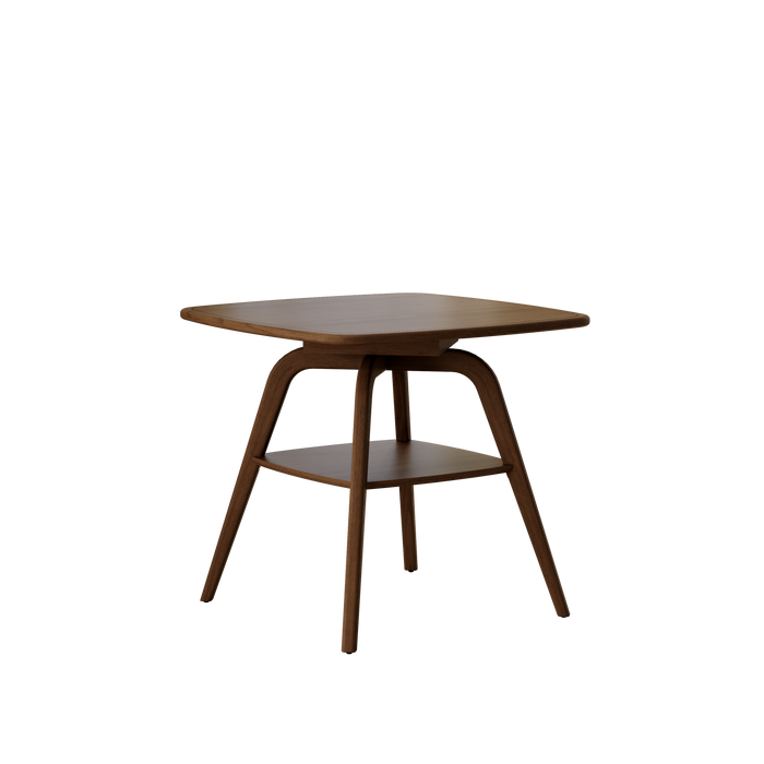 Modern Wooden Dining Table with Storage Shelf, Walnut Finish