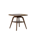 Modern Wooden Dining Table with Storage Shelf, Walnut Finish
