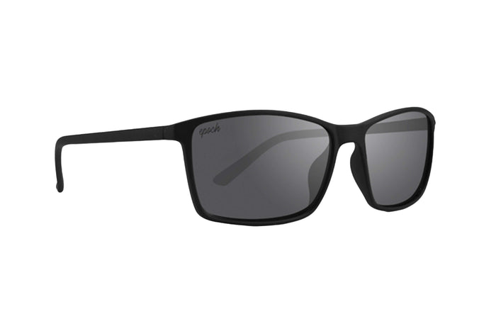 A pair of black sunglasses with grey lenses by epoch eyewear