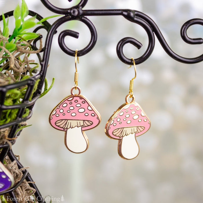 Mushroom Enamel Earrings