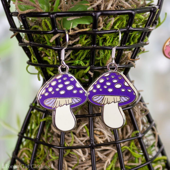 Mushroom Enamel Earrings