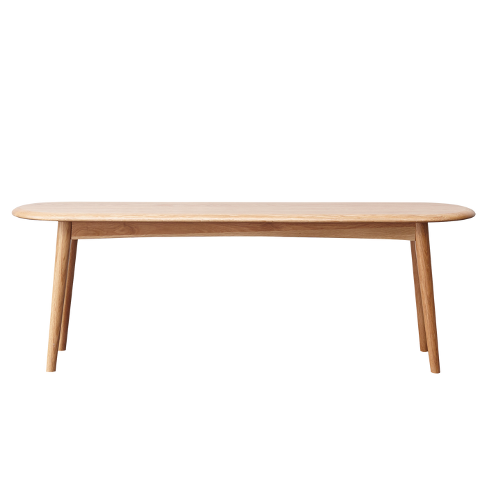 Natural Oak Dining Bench Table Bench with Half-Round Design for Living Room