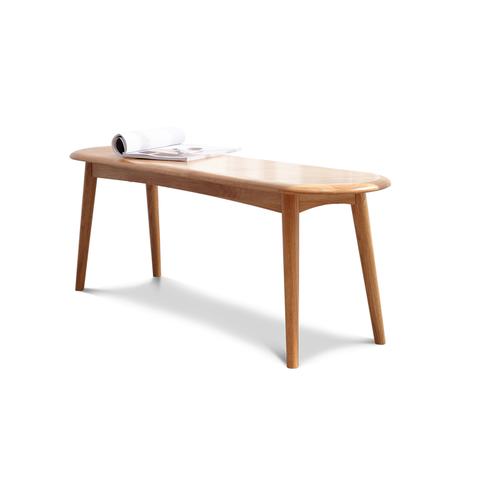 Natural Oak Wood Dining Bench Table Bench with Solid Oak Construction and Unique Design