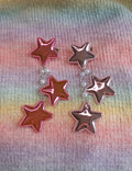 NEW 2-Way Large Super Shiny Pink Metallic Star Clips