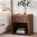 Night Stand Nightstand with Drawer Storage Fluted Bed Side Table End Table Large Modern Wide Bedside Stand Mid Century Night Stands for Bedroom Living Room Sofa Couch Home Office