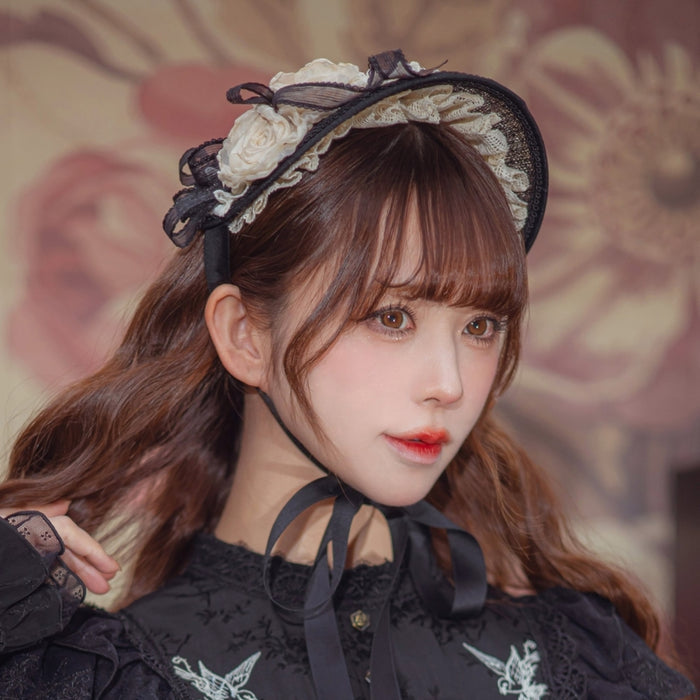 Nightingale and Roses - Rose Mini Bonnet