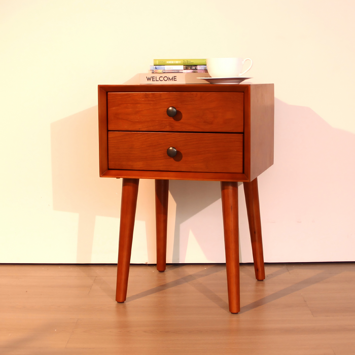 Nightstand with 2-Drawers, Small Side End Table with Storage, Seadrifte