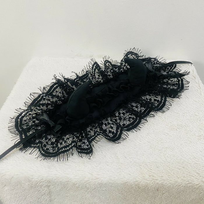 Noir Lace Ruffle Demon Headdress