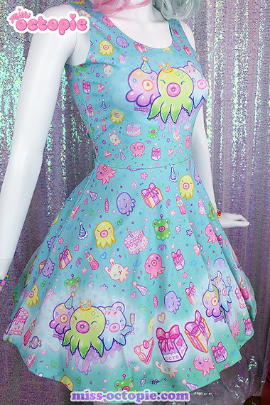 OctoParty Sleeveless Skater Dress