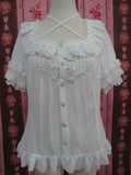 Open Collar Short Sleeve Blouse