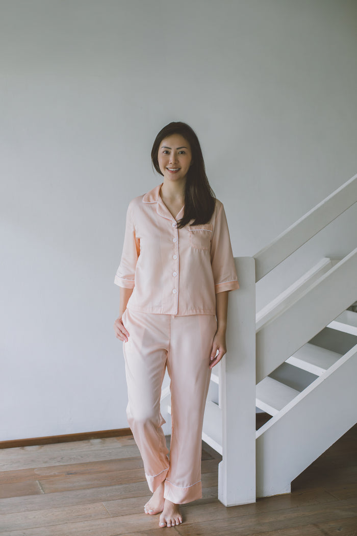 Short Sleeves with Long Pants / Pink / Small