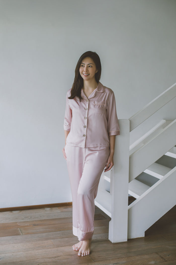 Short Sleeves with Long Pants / Dusty Pink / Small