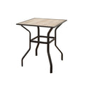 Outdoor Patio Bar Table Square Metal Table with Wood-Look Tabletop, for Garden Balcony Backyard Deck(1 Table)