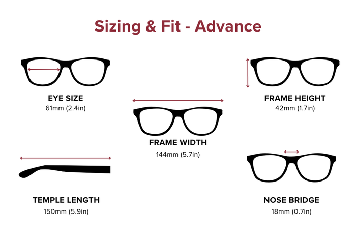 DebSpecs Large-size eyewear fit guide Advance