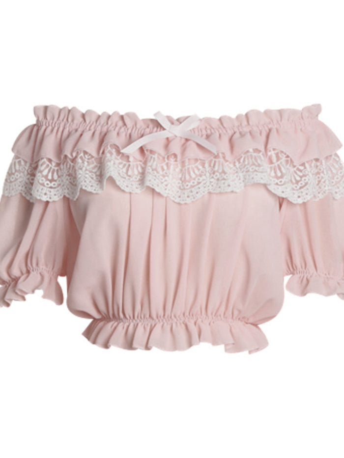 Pearl Chiffon Cropped Blouse