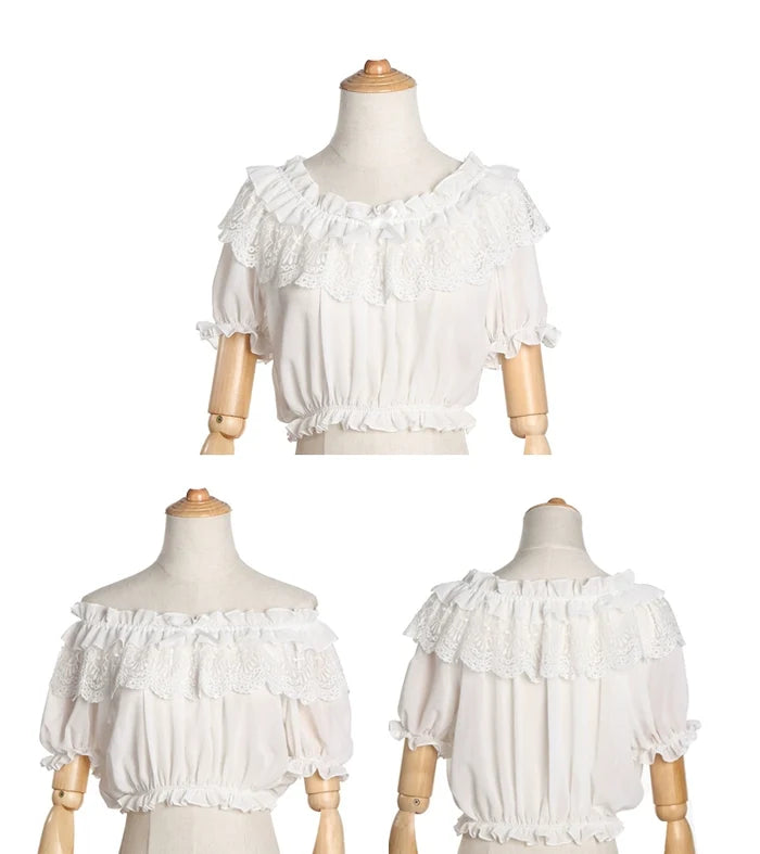 Pearl Chiffon Cropped Blouse