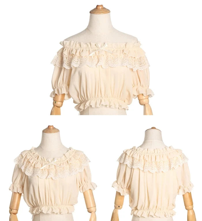 Pearl Chiffon Cropped Blouse