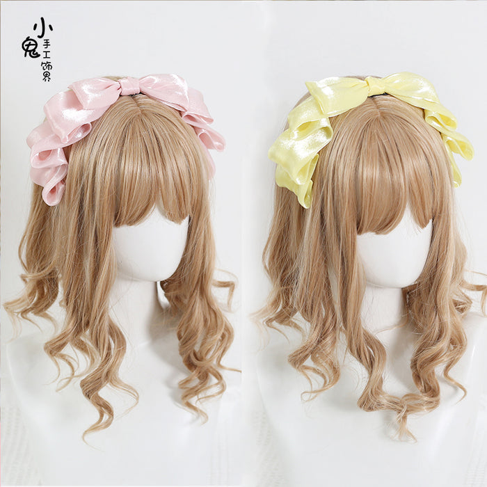 Pearlescent Pleated Headbow
