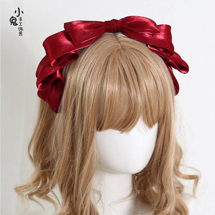 Pearlescent Pleated Headbow
