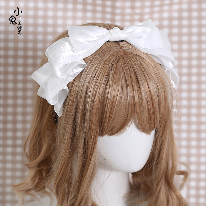 Pearlescent Pleated Headbow
