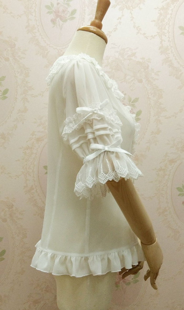 Peter Pan Collar Ruffle Blouse - Lolita Collective