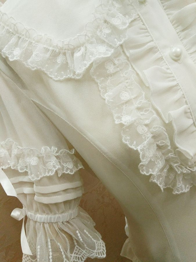 Peter Pan Collar Ruffle Blouse - Lolita Collective