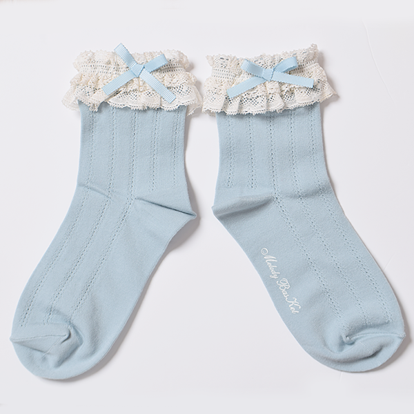 Petit Ribbon Lace Crew Socks