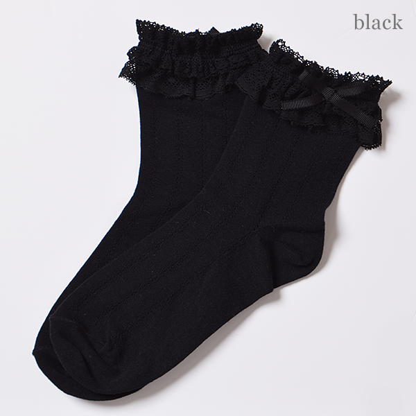 Petit Ribbon Lace Crew Socks