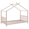 Pink Twin Size Metal House Platform Bed with Modern Design and Durable Frame
