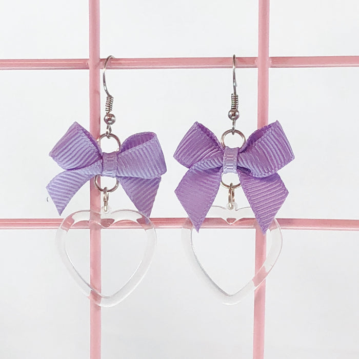 Plastic Heart Earrings (4 Colors) - Lolita Collective